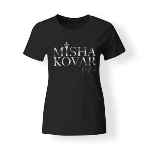 Misha Kovar T-Shirt Damen Logo schwarz