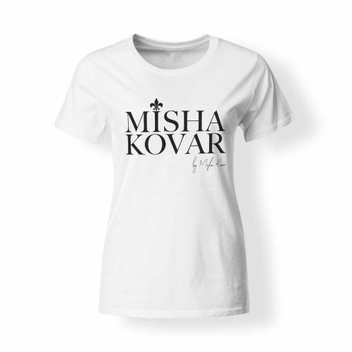 Misha Kovar T-Shirt Damen Logo weiß