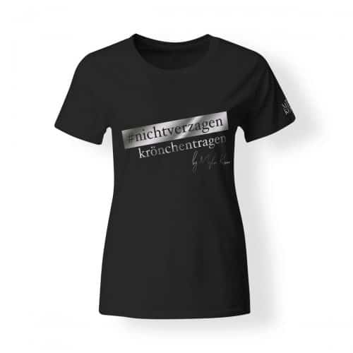 Misha Kovar T-Shirt Damen Nichtverzagenkrönchentragen schwarz