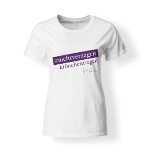 Misha Kovar T-Shirt Damen Nichtverzagenkrönchentragen weiß