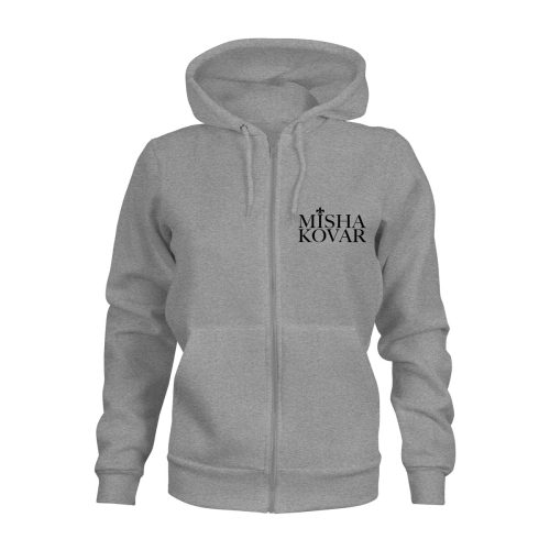 ZIP Hoodie Damen Misha Kovar Logo grau