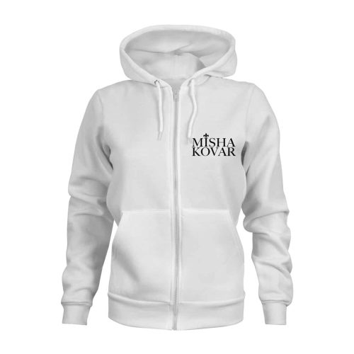 ZIP Hoodie Damen Misha Kovar Logo weiß