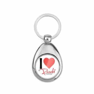 Schlüsselanhänger rund mit I Love Rudi Bartolini Motiv