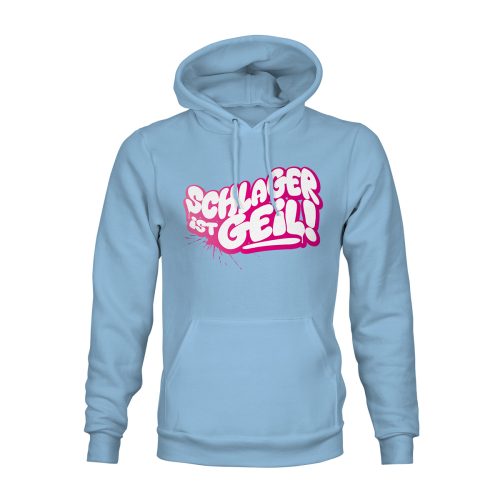 hoodie schlager ist geil hellblau