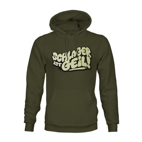 hoodie schlager ist geil khaki