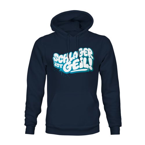 hoodie schlager ist geil navy