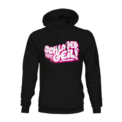 hoodie schlager ist geil schwarz