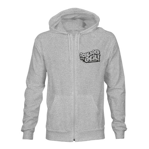 ZIP Hoodie Schlager ist geil grau