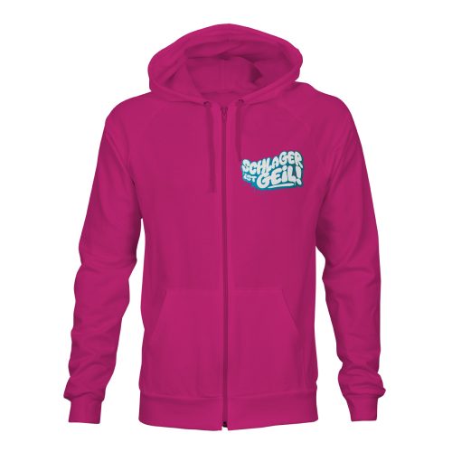 ZIP Hoodie Schlager ist geil pink