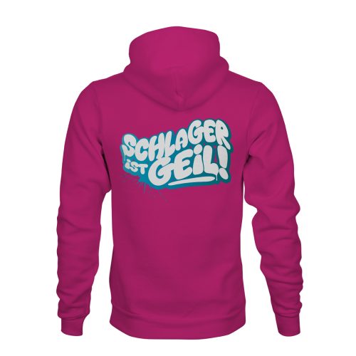 ZIP Hoodie Schlager ist geil pink