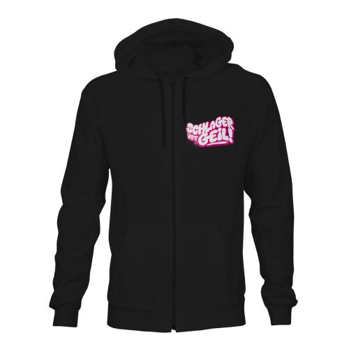 ZIP Hoodie Schlager ist geil schwarz