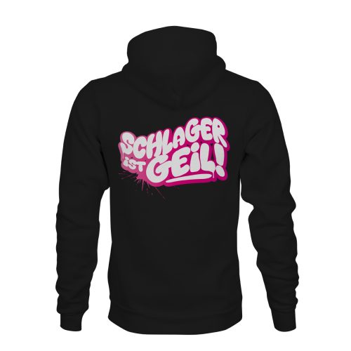 ZIP Hoodie Schlager ist geil schwarz