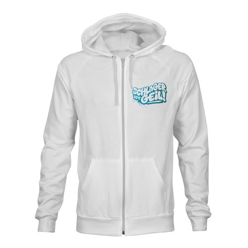 ZIP Hoodie Schlager ist geil weiß