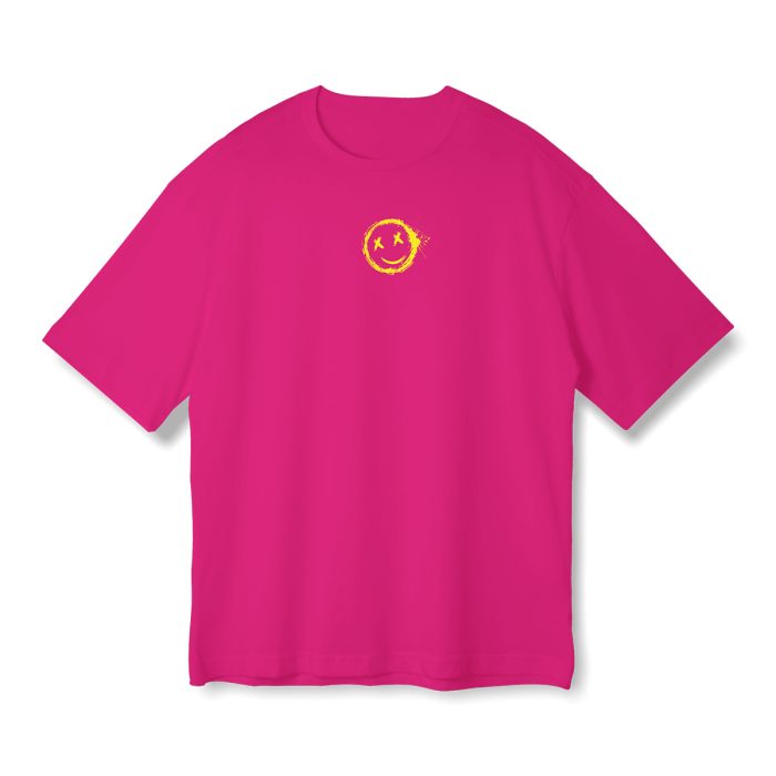 t-shirt schlager party crew oversize pink