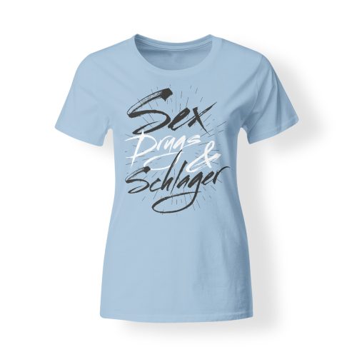 sex dugs schlager t-shirt damen hellblau