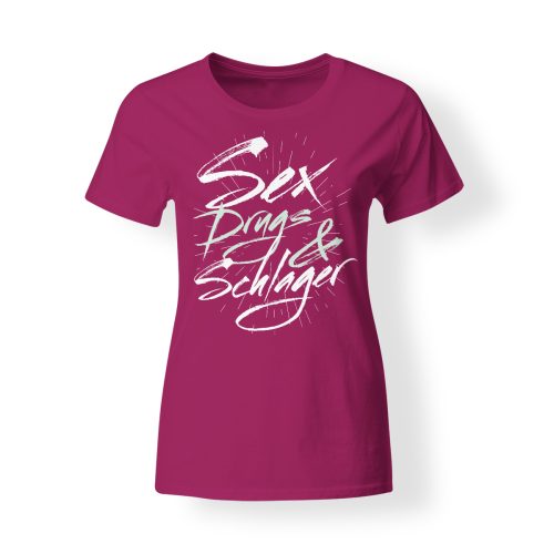 sex dugs schlager t-shirt damen pink