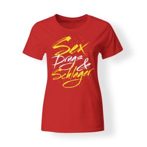 sex dugs schlager t-shirt damen rot