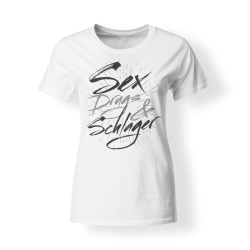 sex dugs schlager t-shirt damen weiss