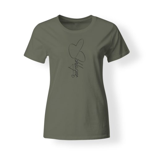 T-Shirt Damen Schlager Signature khaki