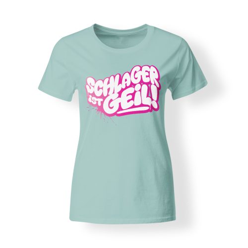 t-shirt damen schlager ist geil mint