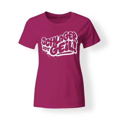 t-shirt damen schlager ist geil pink