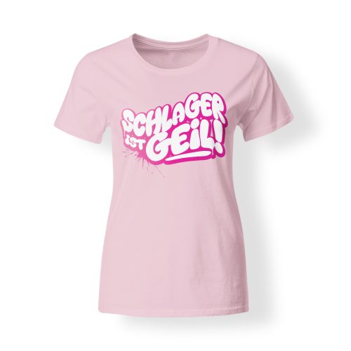 t-shirt damen schlager ist geil rosa