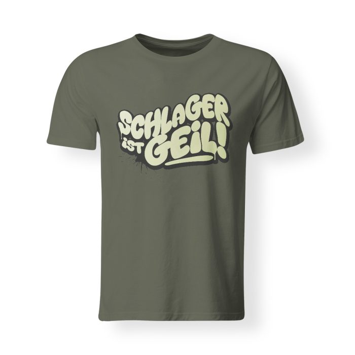 t-shirt schlager ist geil khaki