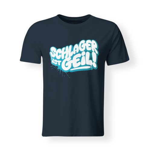 t-shirt schlager ist geil navy